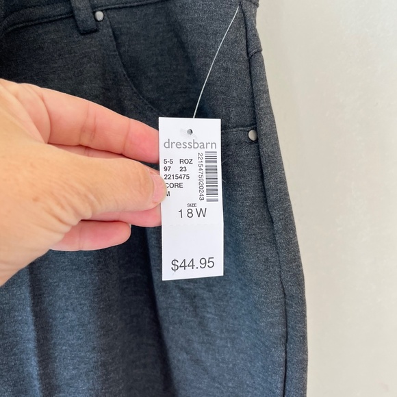 Retrology Plus Sz 18W High Rise Stretch Pull On Gray Pants Classic Fit Pockets - Picture 3 of 9